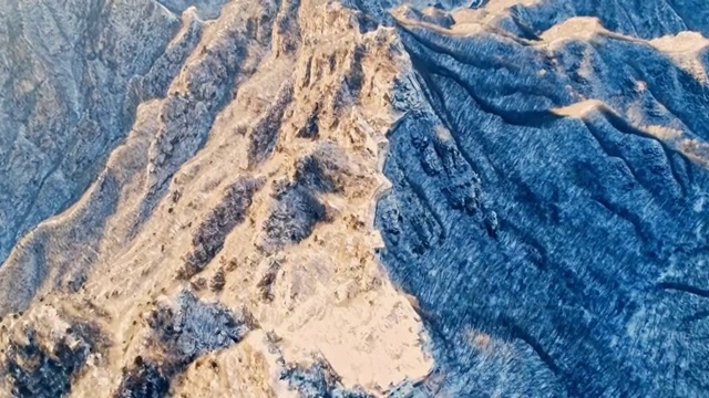 航拍北京箭扣长城雪景视频素材