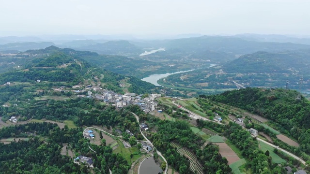 航拍阆中市附近大巴山山脉风光视频素材