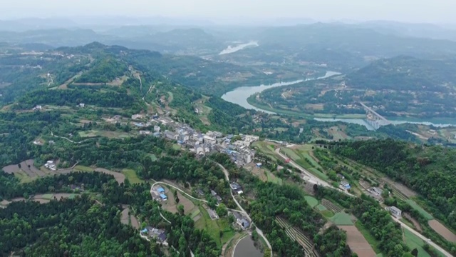 航拍阆中市附近大巴山山脉风光视频素材