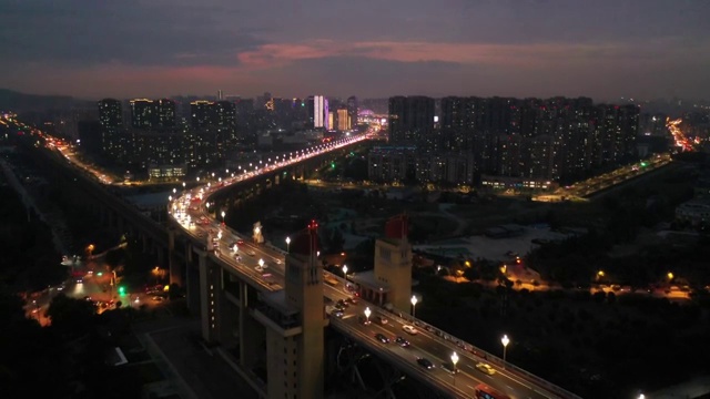 南京长江大桥夜景视频素材