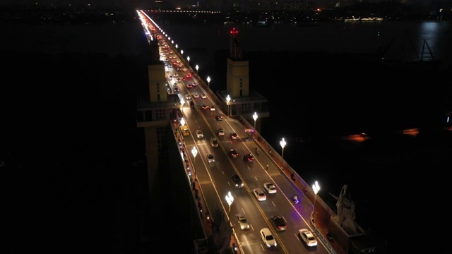 南京长江大桥夜景视频素材