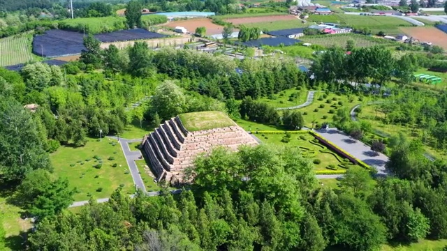 高句丽文物古迹旅游景区世界文化遗产长寿王陵将军坟航拍 集安视频下载