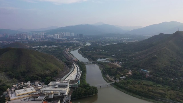 广东省深圳市罗湖区深圳火车站和罗湖口岸视频素材