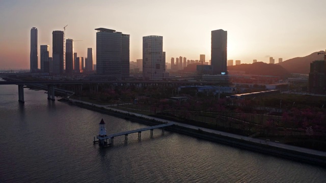 珠海横琴CBD日出视频素材