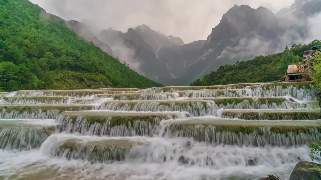 丽江白水河 白水河自然保护区 彭州视频素材