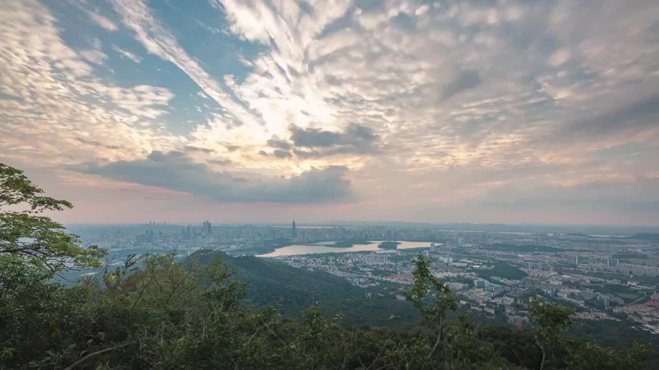 8K60P南京城区日转夜全景延时视频素材