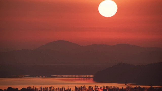 武汉东湖日出延时4k25p视频素材