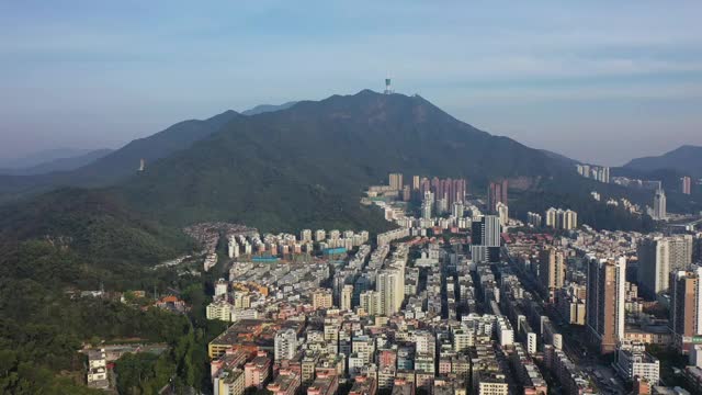 广东省深圳市罗湖区莲塘和仙湖植物园航拍视频素材