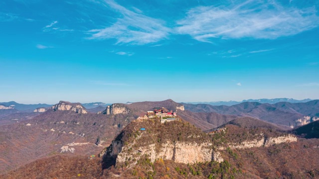 航拍焦作云台山茱萸峰延时摄影视频素材