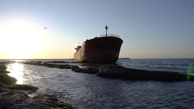 大连旅顺小黑石海岸线视频素材