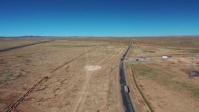 青海青藏铁路和青藏公路线风景航拍视频素材