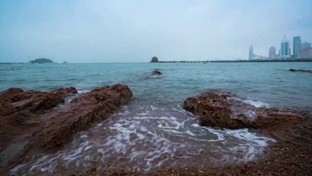 青岛栈桥码头延时摄影视频素材