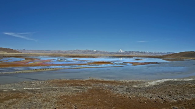 西藏风光日喀则雅鲁藏布江河谷湿地视频素材