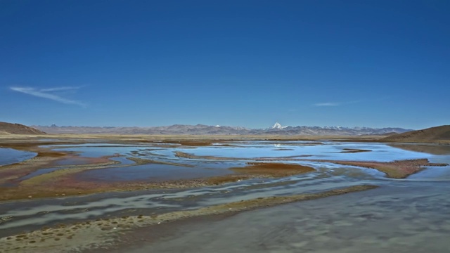 西藏风光日喀则雅鲁藏布江河谷湿地视频素材