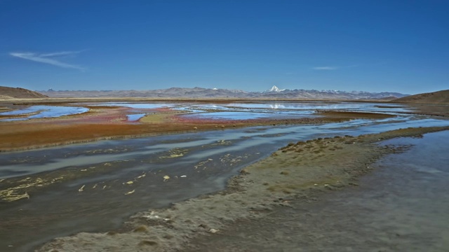 西藏风光日喀则雅鲁藏布江河谷湿地视频素材