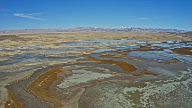 西藏风光日喀则雅鲁藏布江河谷湿地视频素材