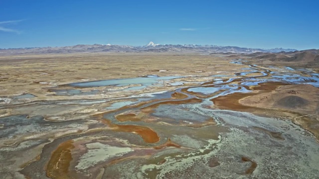 西藏风光日喀则雅鲁藏布江河谷湿地视频素材