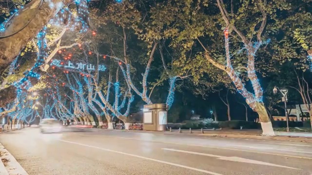 杭州西湖南山路夜景延时摄影视频素材