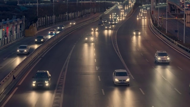 城市夜晚车流视频素材