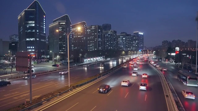 城市夜晚车流视频素材