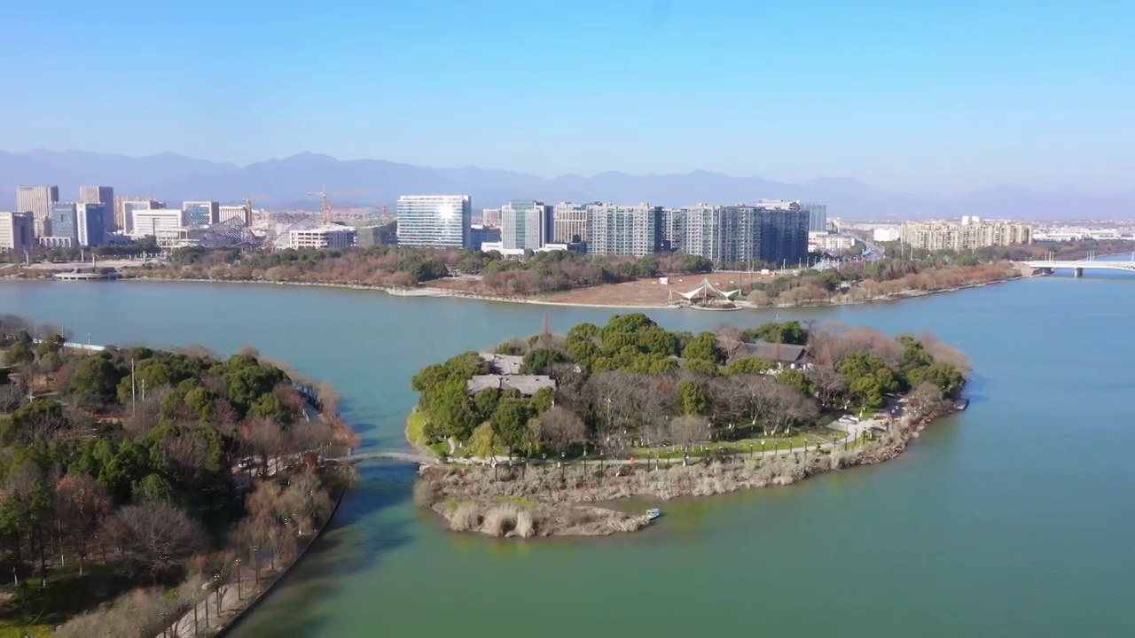 航拍衢州城市风光视频素材