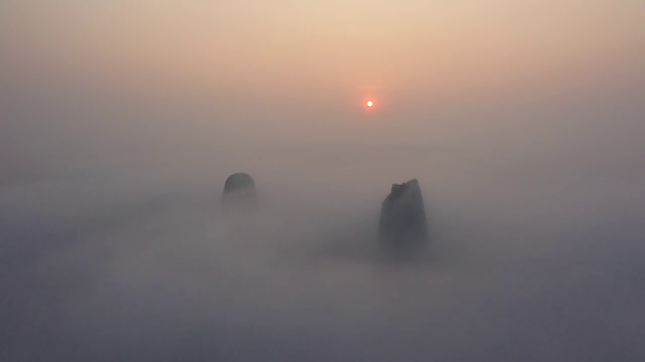 海花岛平流雾日出视频素材