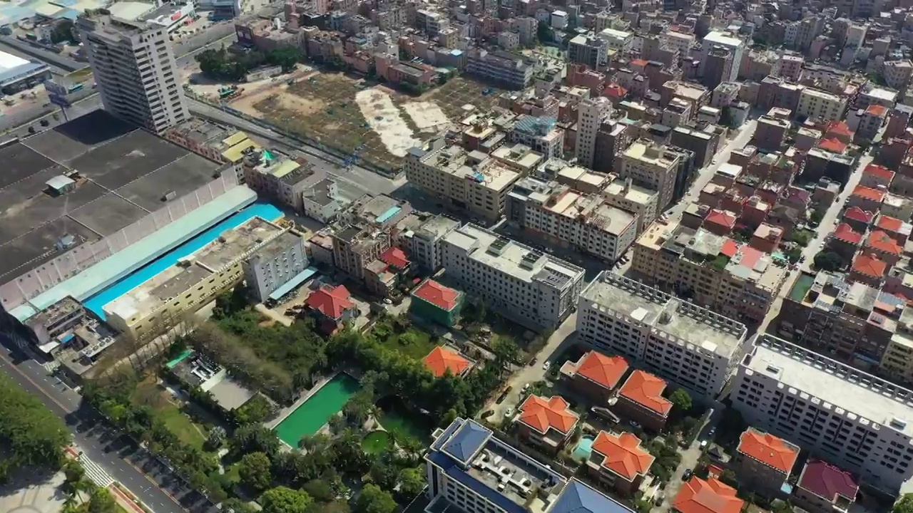 广东省东莞市厚街镇广东现代国际展览中心和嘉华大酒店航拍视频素材