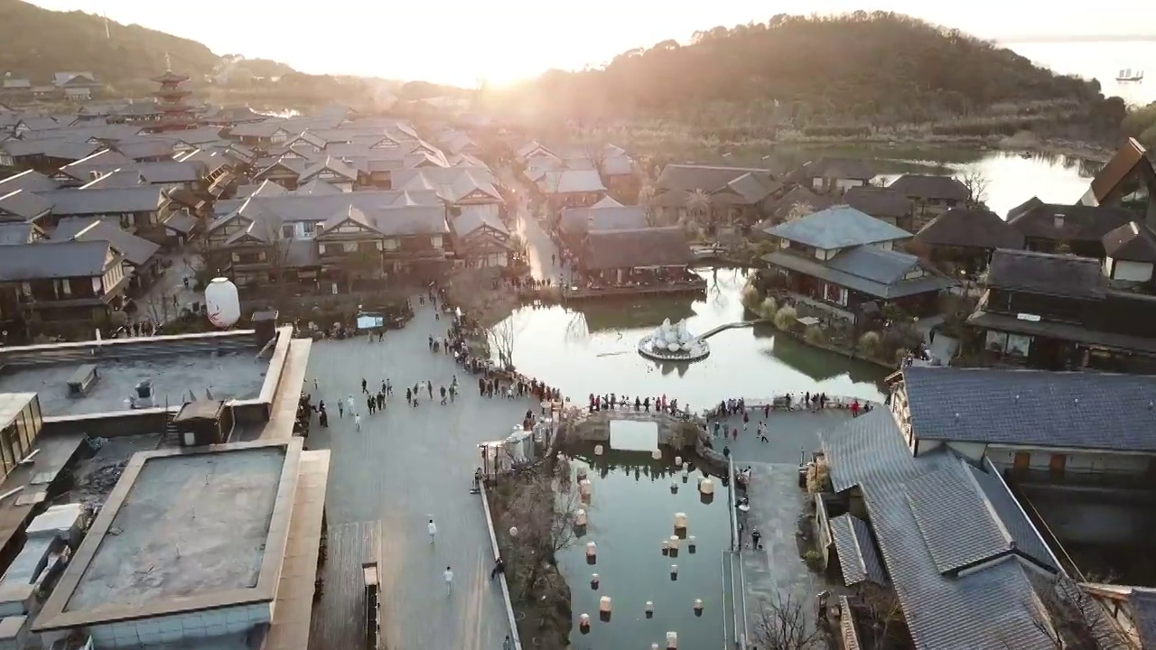 拈花湾全景,航拍视频视频素材