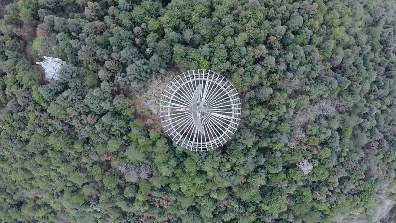 贵阳鸟笼建筑航拍视频素材