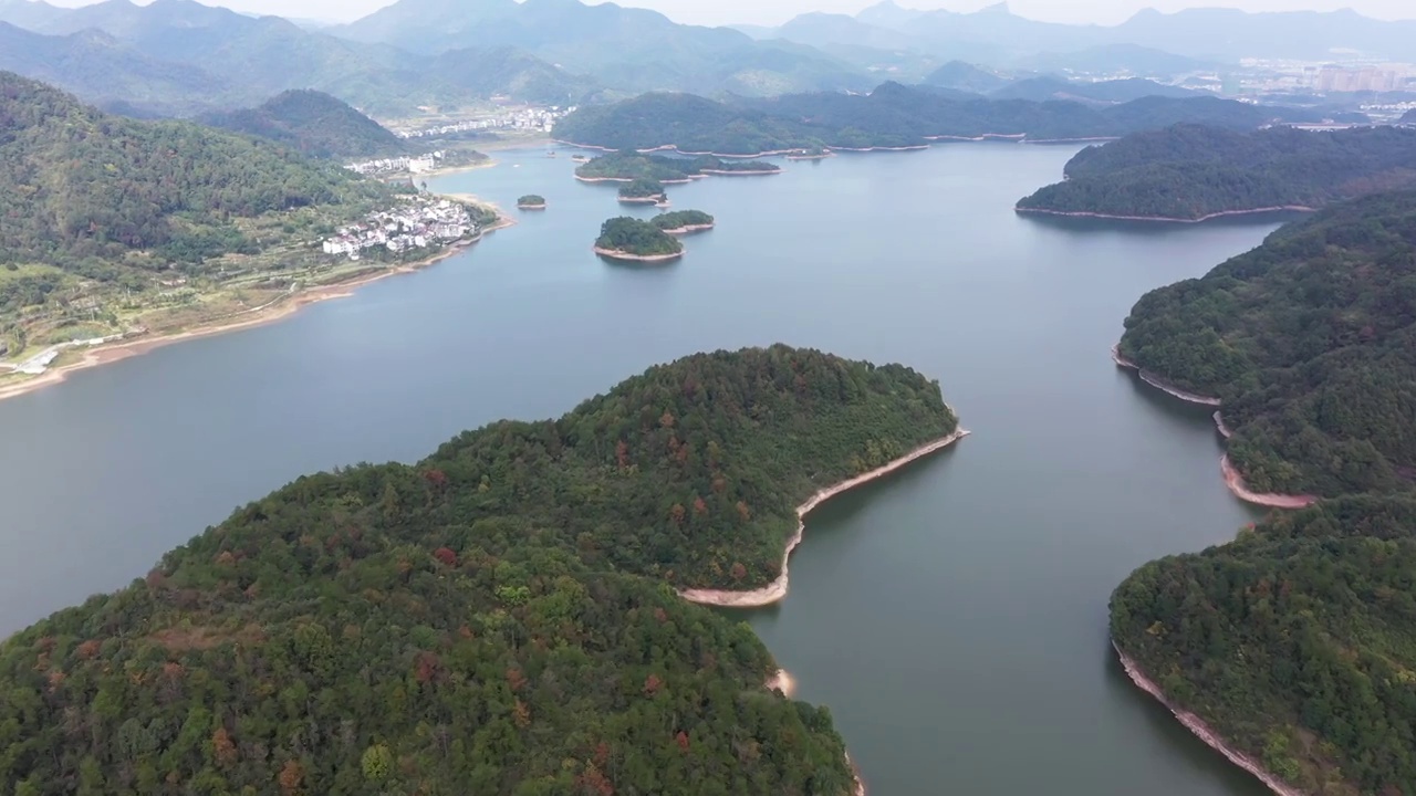 浦江通济湖风光航拍视频素材