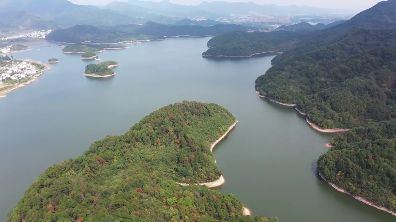 浦江通济湖风光航拍视频素材