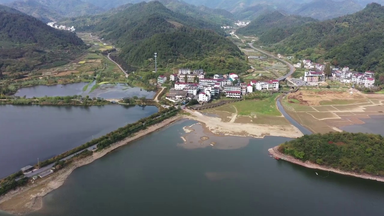 浦江通济湖风光航拍视频素材