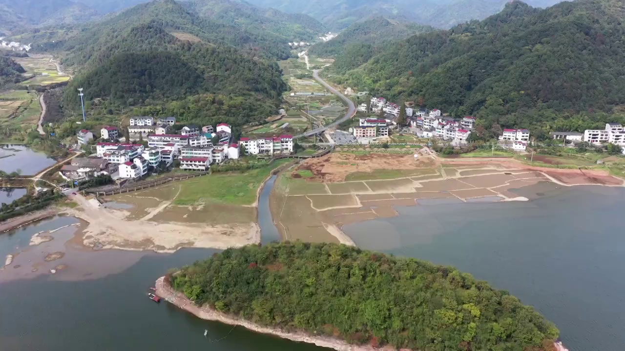 浦江通济湖风光航拍视频素材