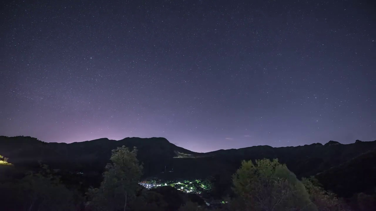 昼转夜、星空银河延时视频视频素材