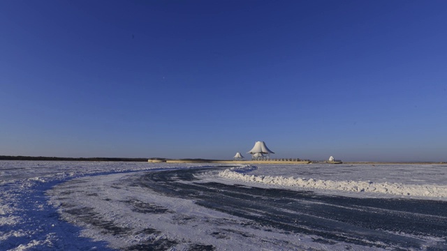 兴凯湖冰雪汽车拉力赛视频素材