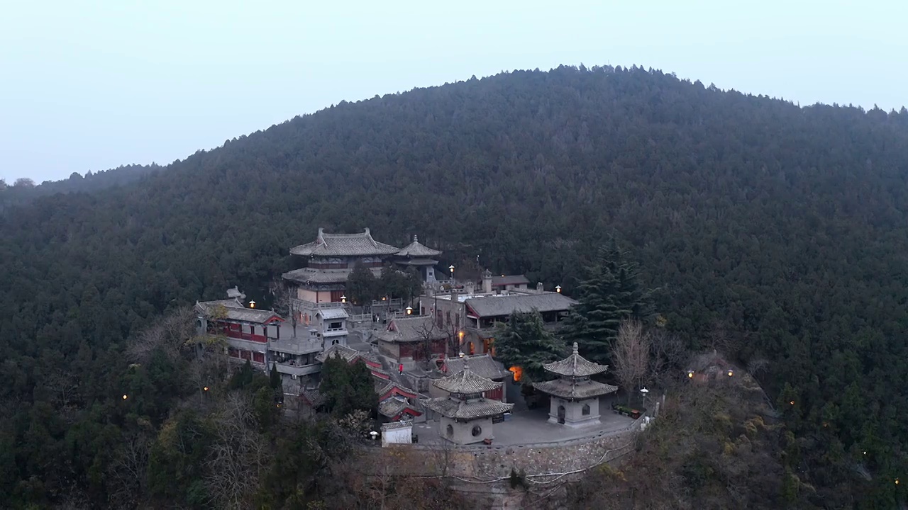 龙门石窟景区夜景航拍视频素材