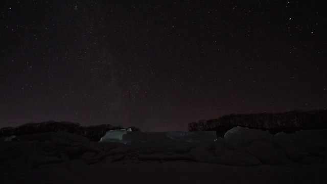 兴凯湖春天星体运动视频素材