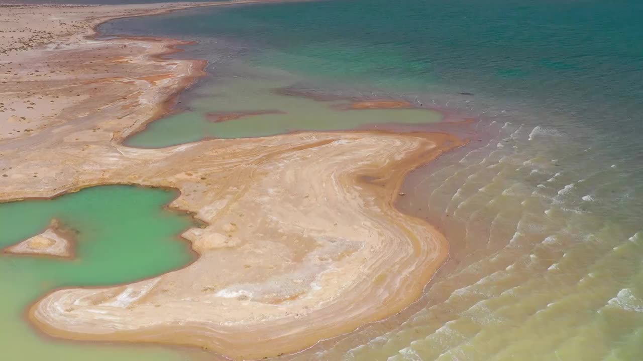 青海海西小柴旦湖风光视频素材