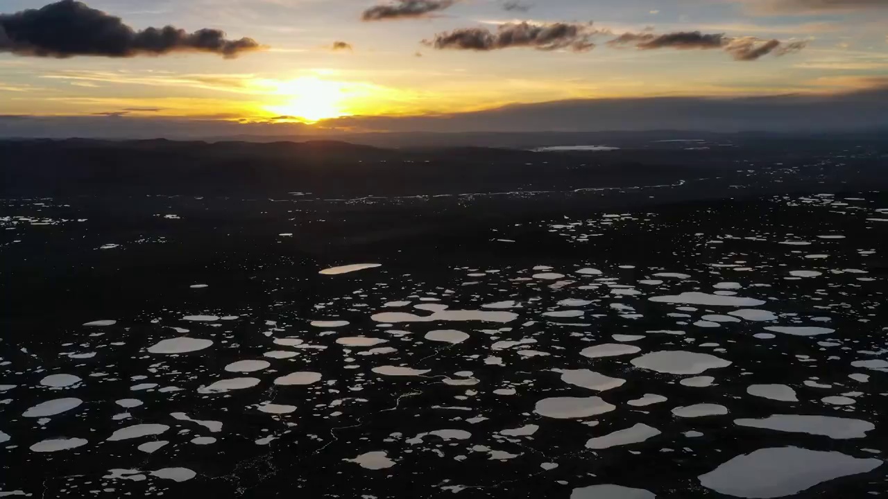 千湖之县玛多湿地风光视频素材