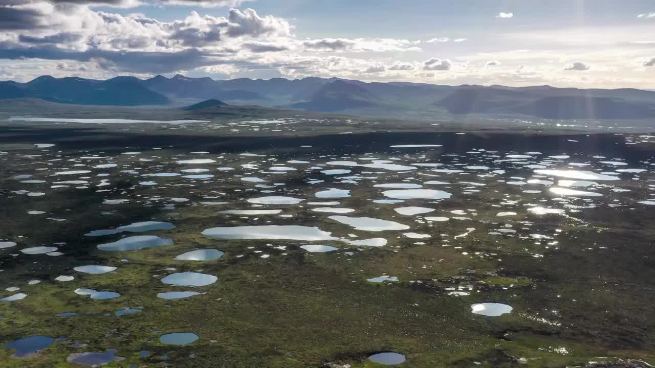 千湖之县玛多湿地风光视频素材