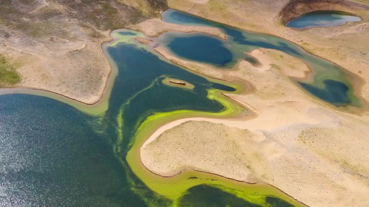 千湖之县玛多湿地风光视频素材