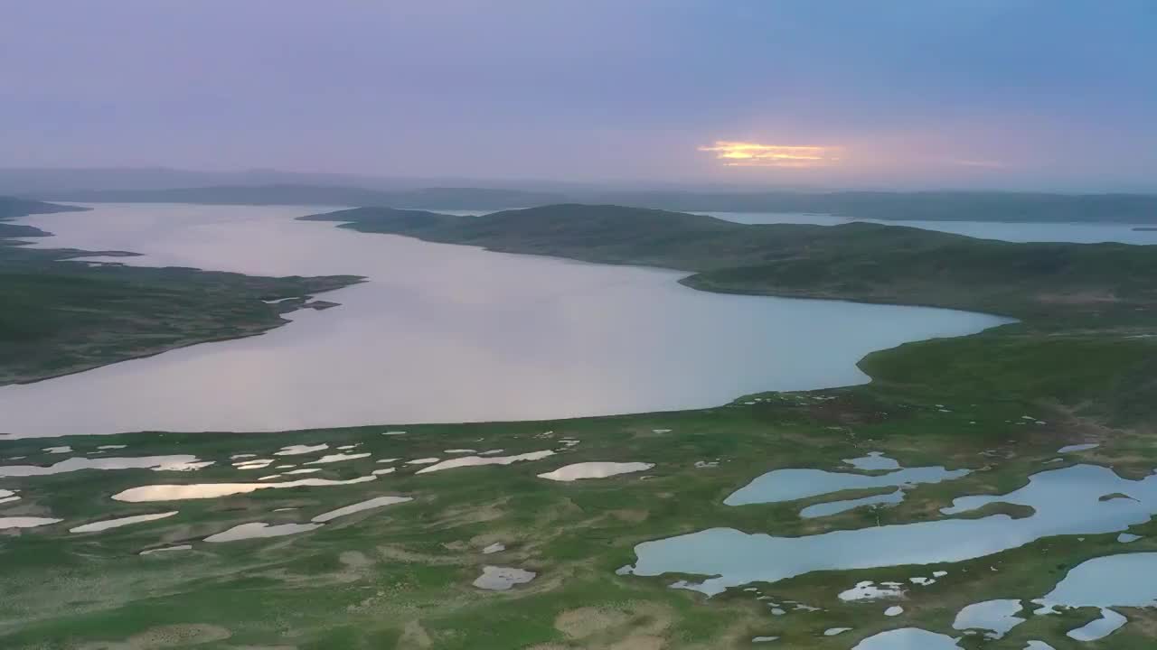 青海果洛玛多湿地风光视频素材