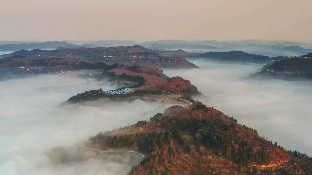 川北乡村云海风光视频素材