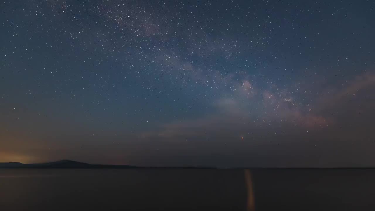 4K，银河，星空，延时摄影，湖边，倒影，月出，银河之眼视频素材