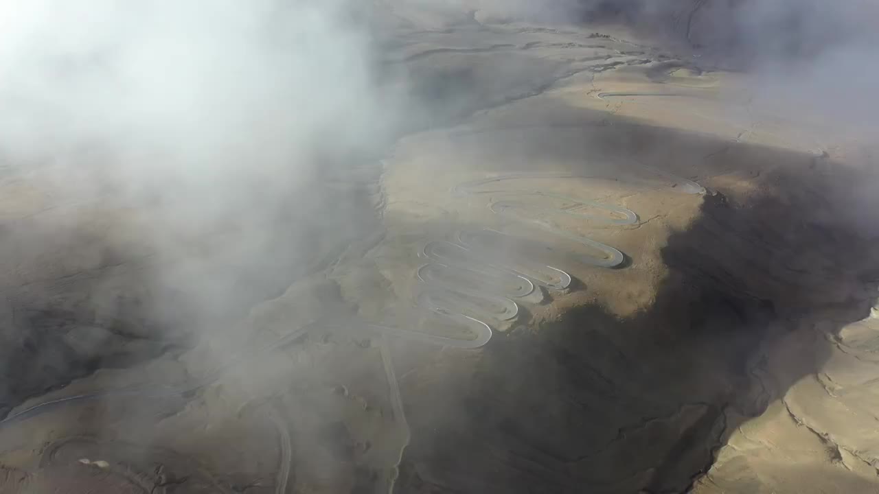 中国西藏自治区日喀则市定日县珠穆朗玛峰公路景观大道航拍视频下载