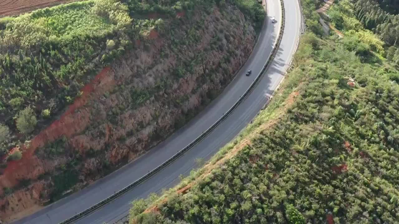 云南省红河州盘山高速公路视频素材