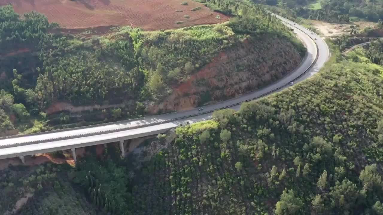 云南省红河州盘山高速公路视频素材