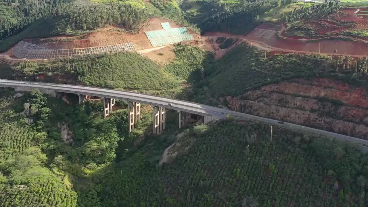 云南省红河州盘山高速公路视频素材