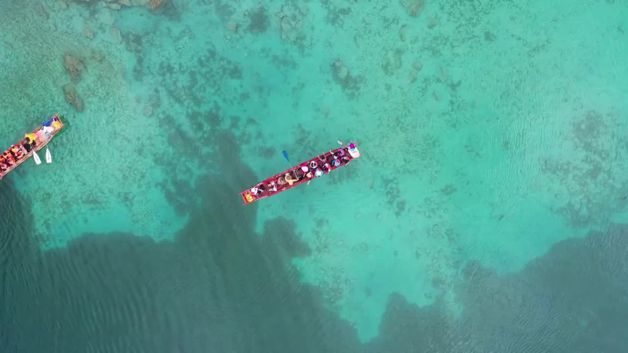 云南省丽江泸沽湖航拍风光视频素材