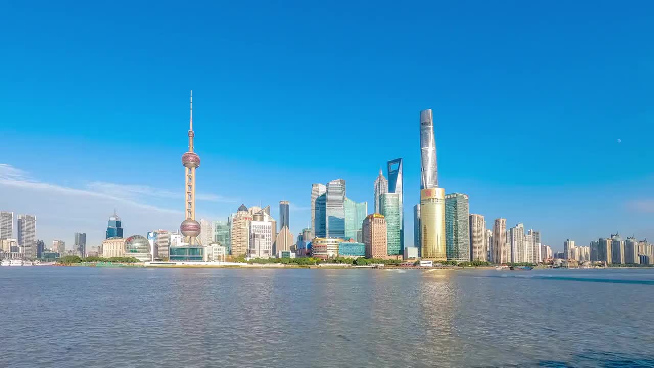 中国上海浦东陆家嘴全景视频素材